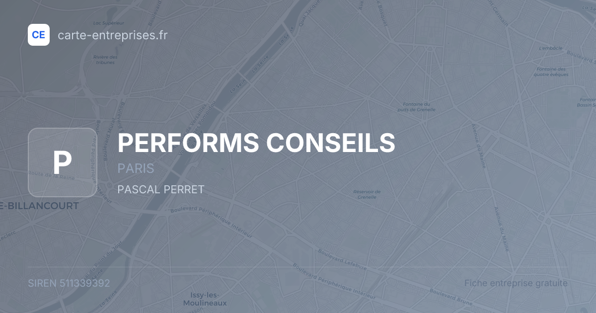 PERFORMS CONSEILS — 511339392 — fiche entreprise