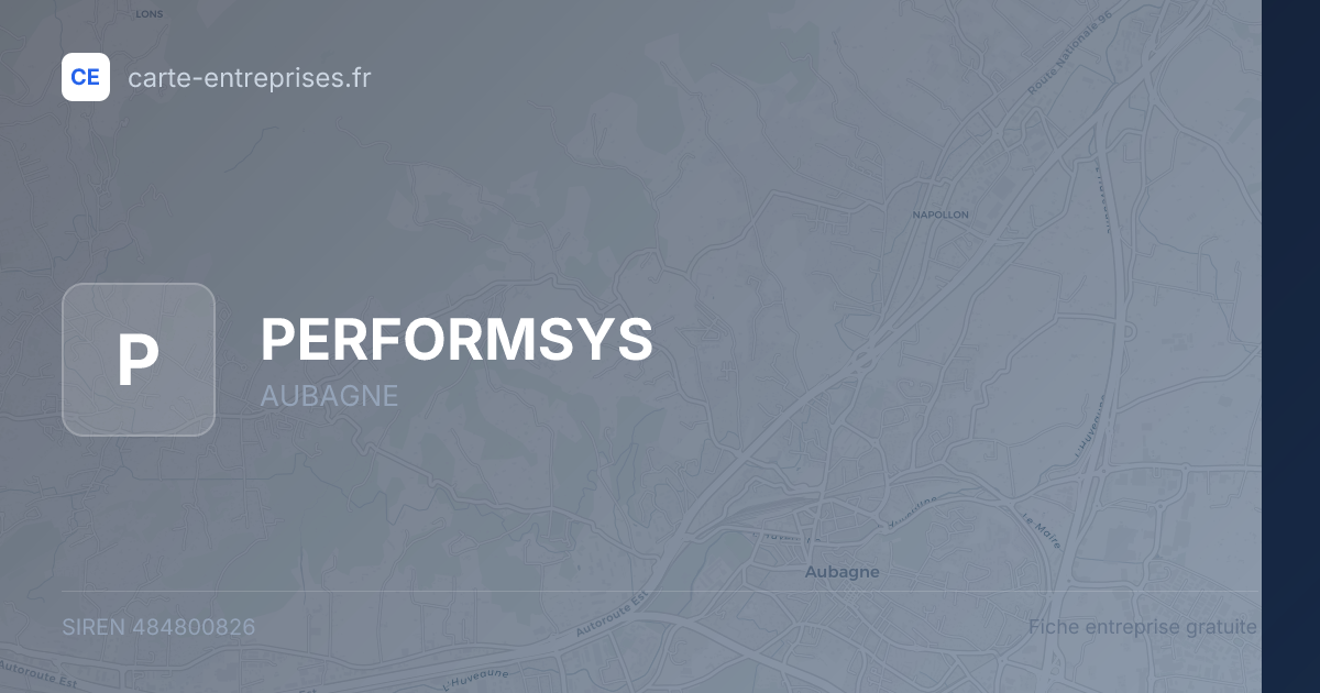 PERFORMSYS — 484800826 — fiche entreprise