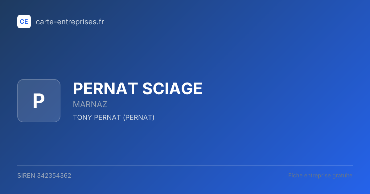 PERNAT SCIAGE — 342354362 — fiche entreprise