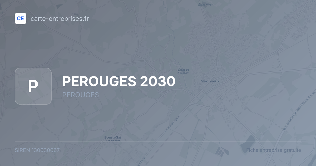 PEROUGES 2030 — 130030067 — fiche entreprise