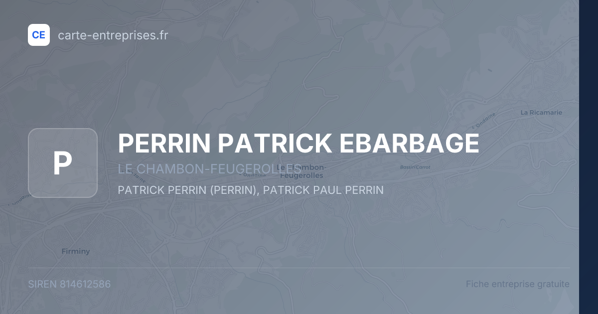PERRIN PATRICK EBARBAGE — 814612586 — fiche entreprise