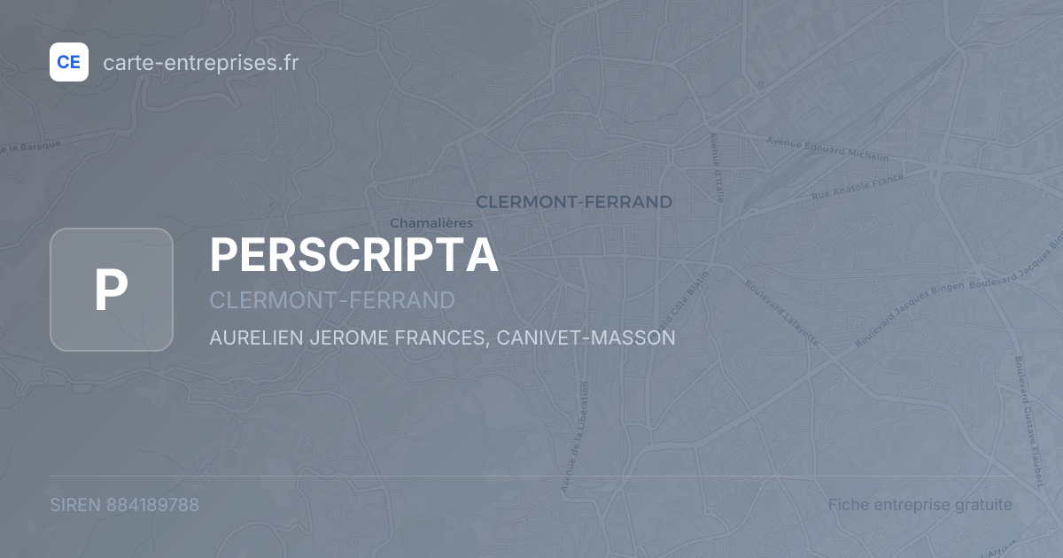 PERSCRIPTA — 884189788 — fiche entreprise