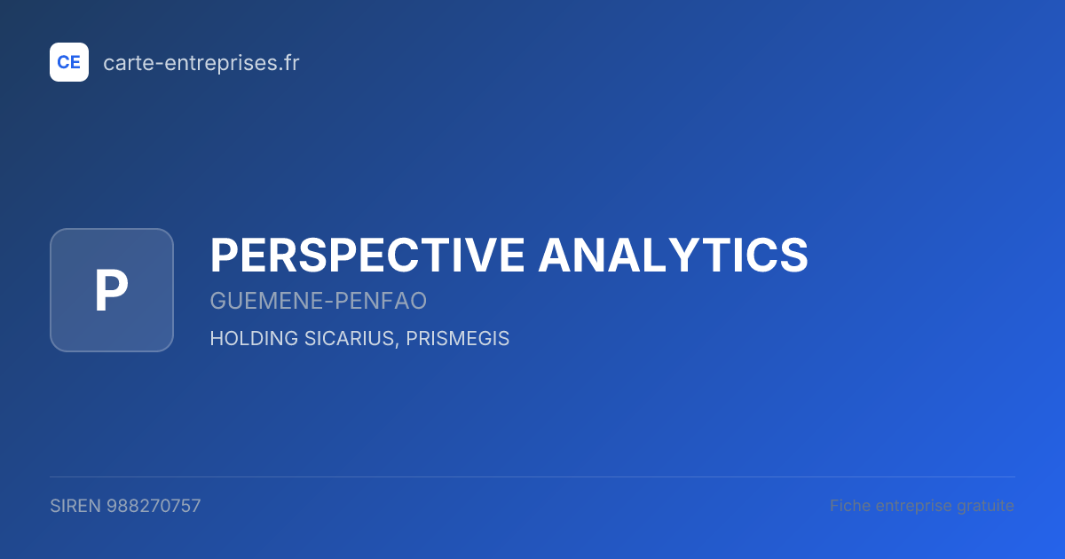 PERSPECTIVE ANALYTICS — 988270757 — fiche entreprise