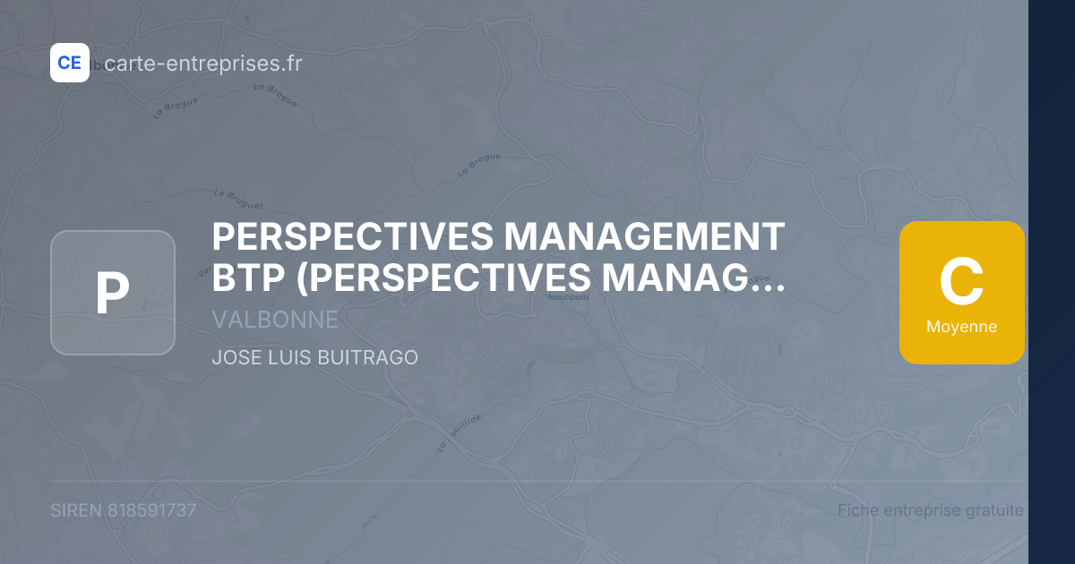 PERSPECTIVES MANAGEMENT BTP (PERSPECTIVES MANAGEMENT BTP) — 818591737 — fiche entreprise
