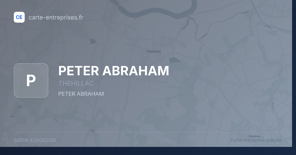 PETER ABRAHAM — 429062136 — fiche entreprise