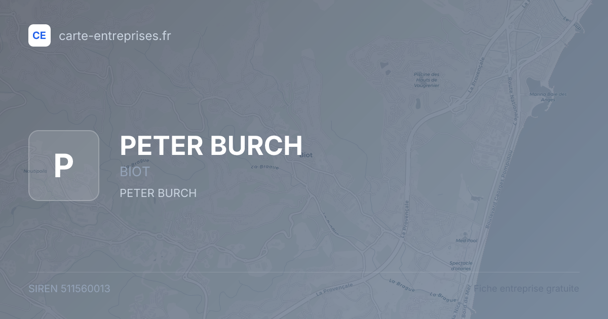 PETER BURCH — 511560013 — fiche entreprise