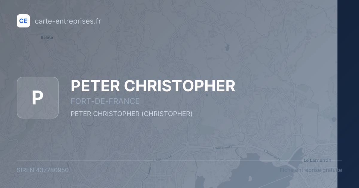 PETER CHRISTOPHER — 437780950 — fiche entreprise