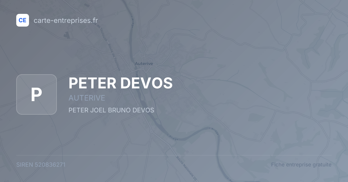 PETER DEVOS — 520836271 — fiche entreprise