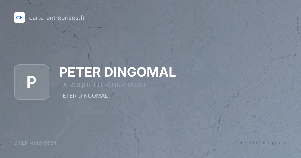 PETER DINGOMAL — 451876684 — fiche entreprise