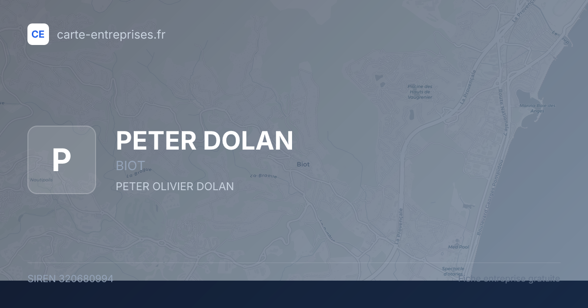 PETER DOLAN — 320680994 — fiche entreprise