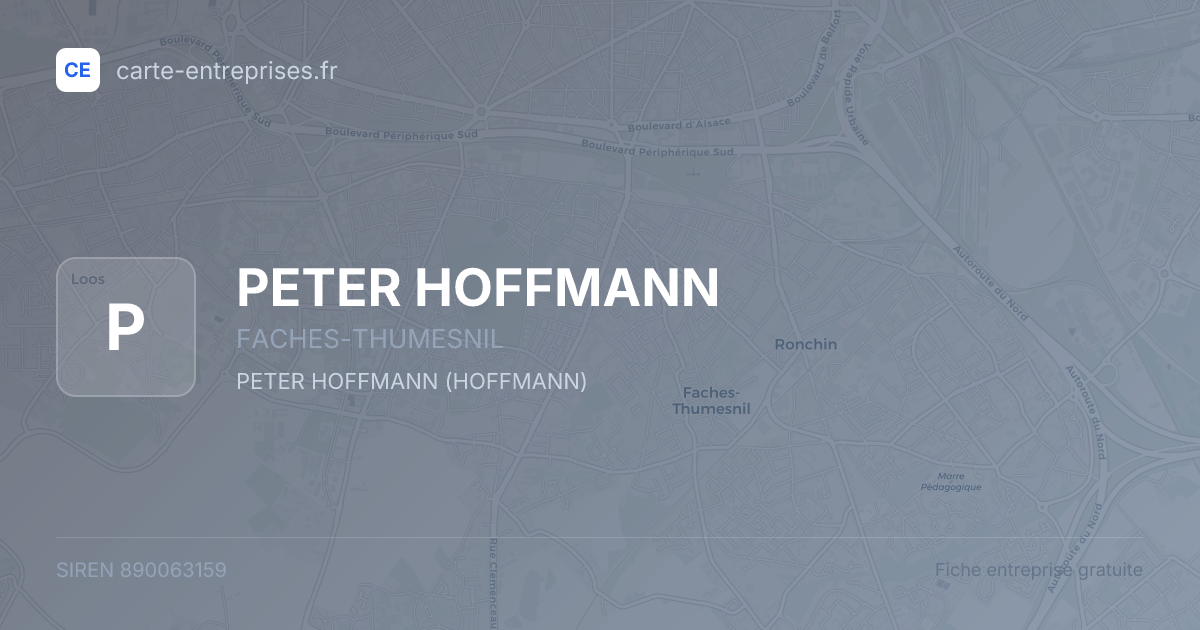 PETER HOFFMANN — 890063159 — fiche entreprise