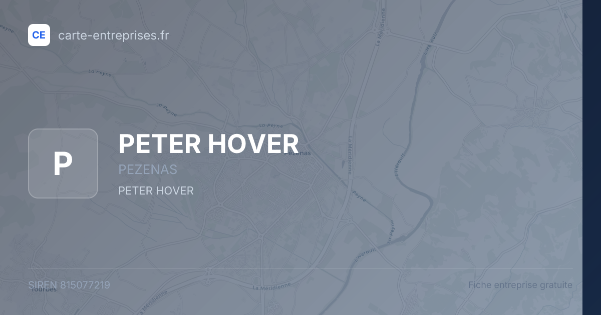 PETER HOVER — 815077219 — fiche entreprise