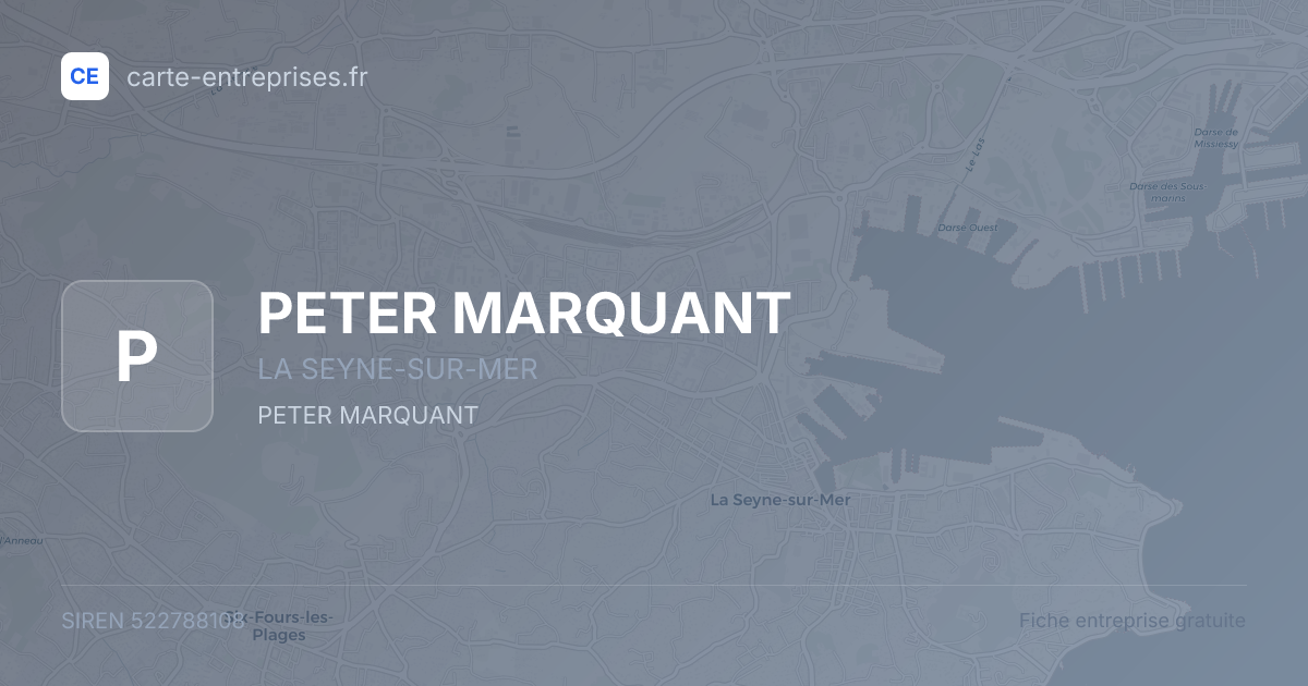 PETER MARQUANT — 522788108 — fiche entreprise