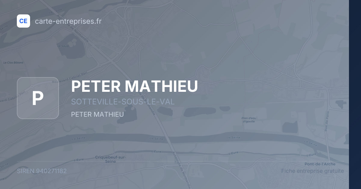 PETER MATHIEU — 940271182 — fiche entreprise