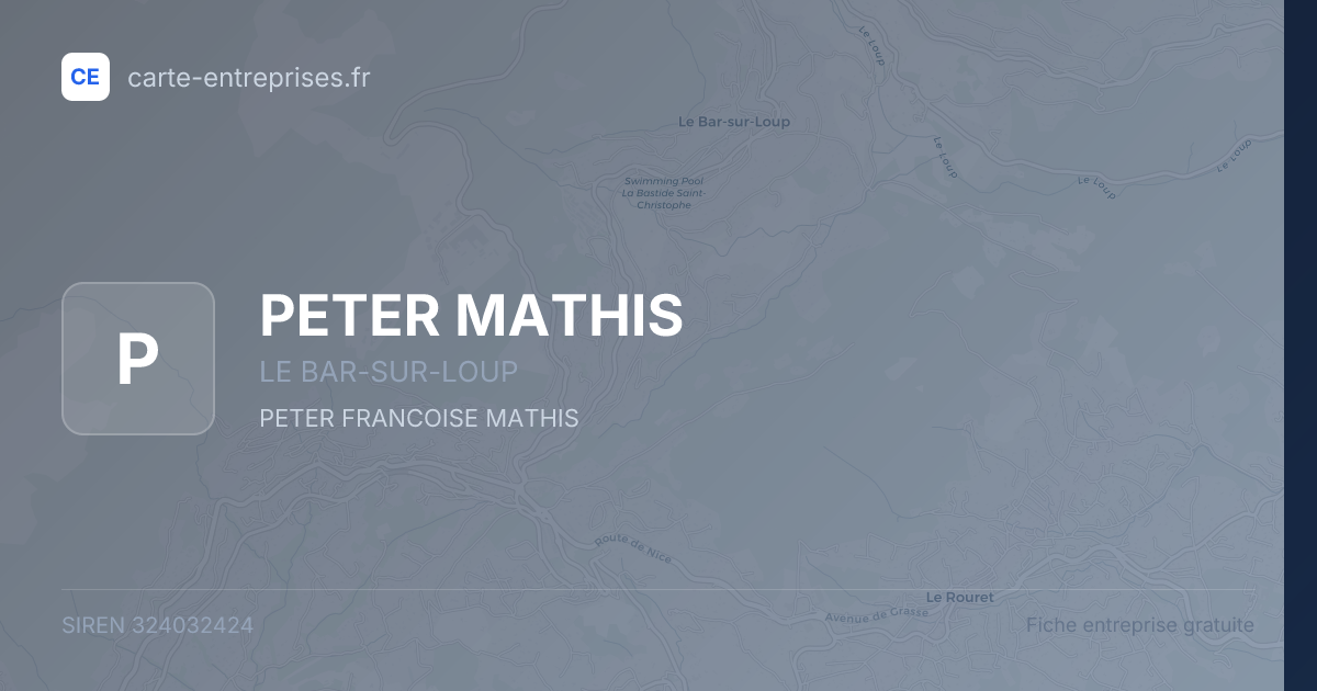 PETER MATHIS — 324032424 — fiche entreprise