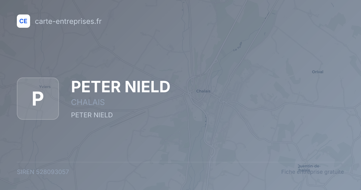 PETER NIELD — 528093057 — fiche entreprise