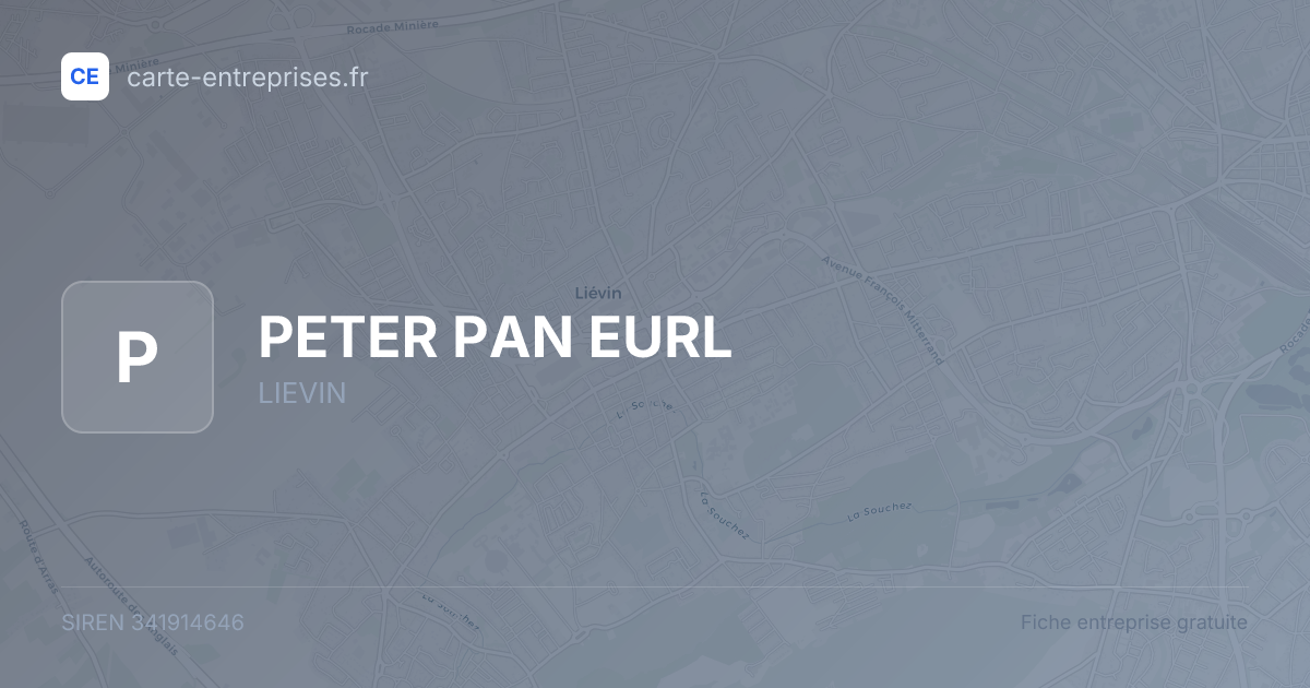 PETER PAN EURL — 341914646 — fiche entreprise