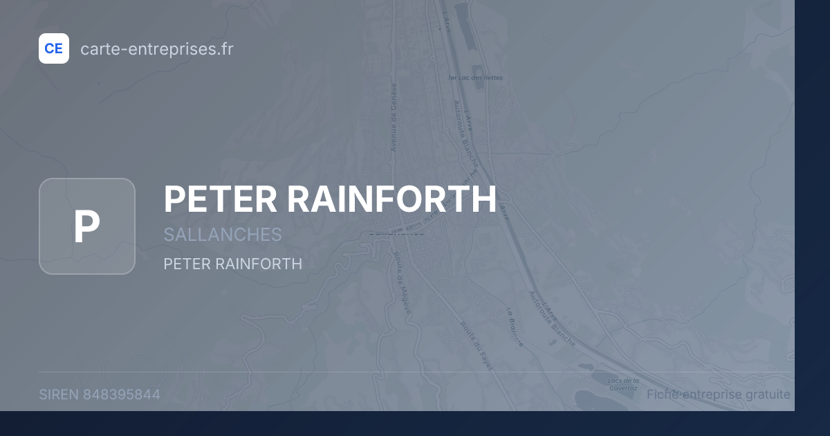 PETER RAINFORTH — 848395844 — fiche entreprise