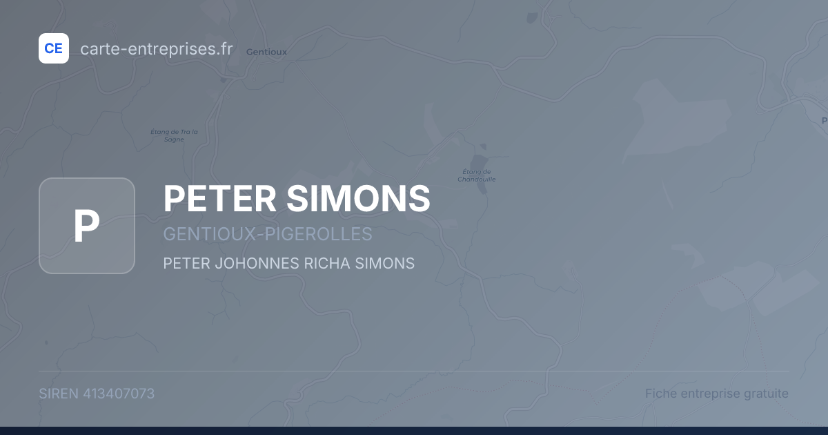 PETER SIMONS — 413407073 — fiche entreprise
