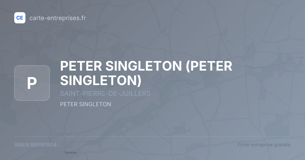 PETER SINGLETON — 891561904 — fiche entreprise