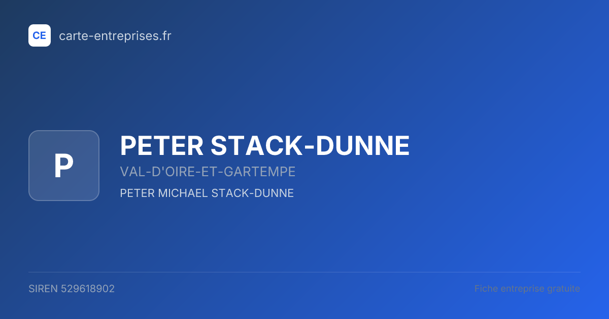 PETER STACK-DUNNE — 529618902 — fiche entreprise