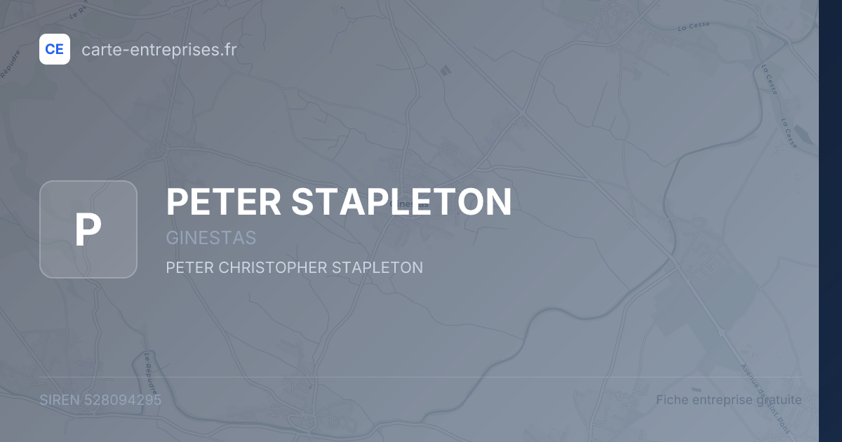 PETER STAPLETON — 528094295 — fiche entreprise