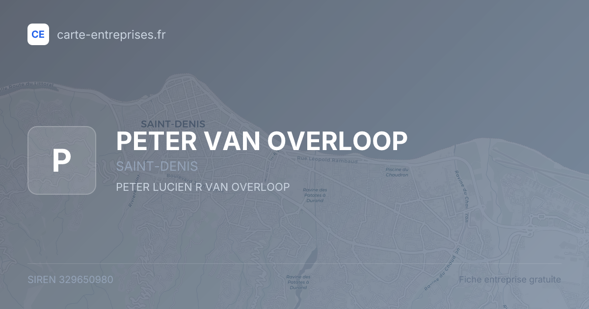 PETER VAN OVERLOOP — 329650980 — fiche entreprise