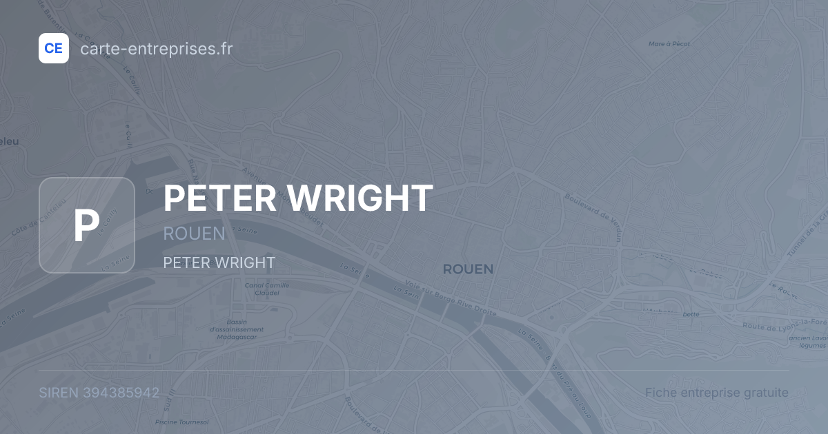 PETER WRIGHT — 394385942 — fiche entreprise