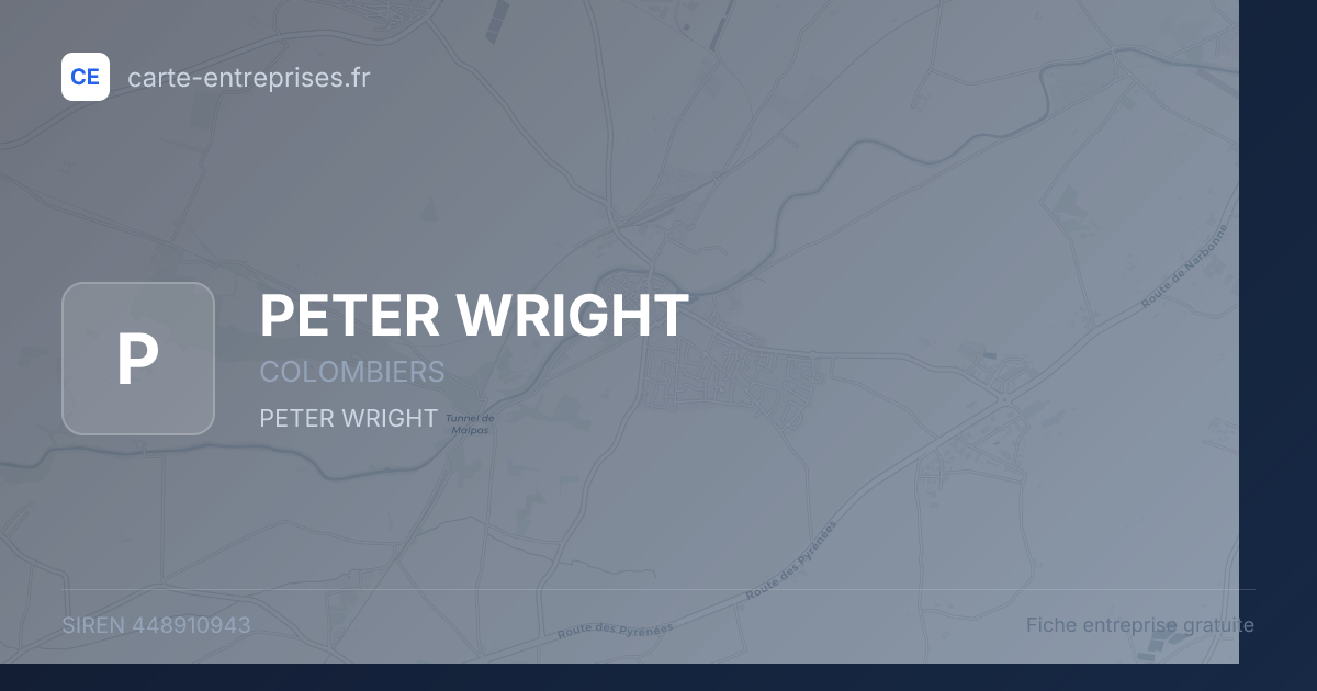 PETER WRIGHT — 448910943 — fiche entreprise