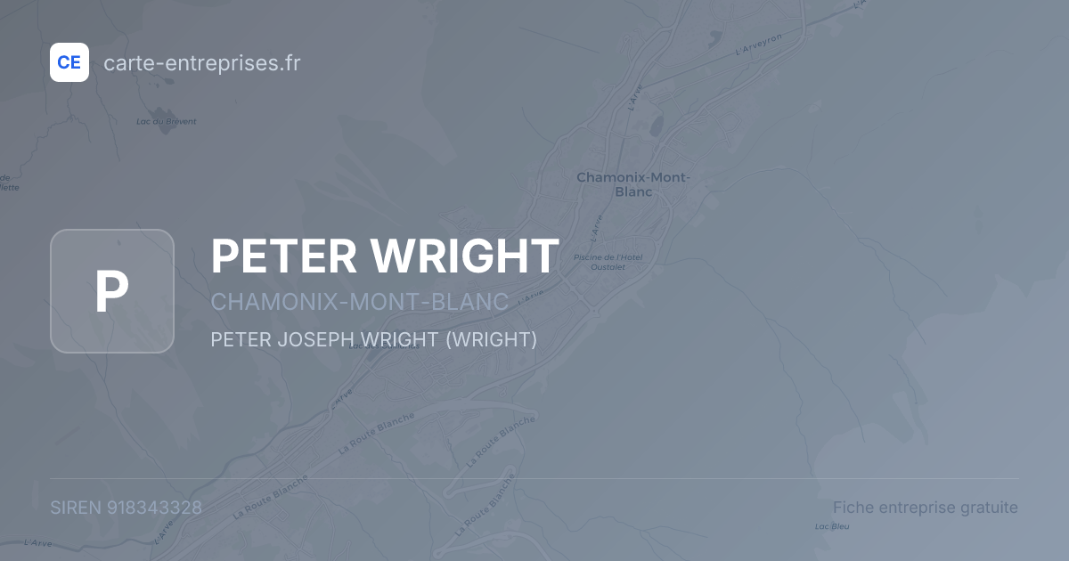 PETER WRIGHT — 918343328 — fiche entreprise