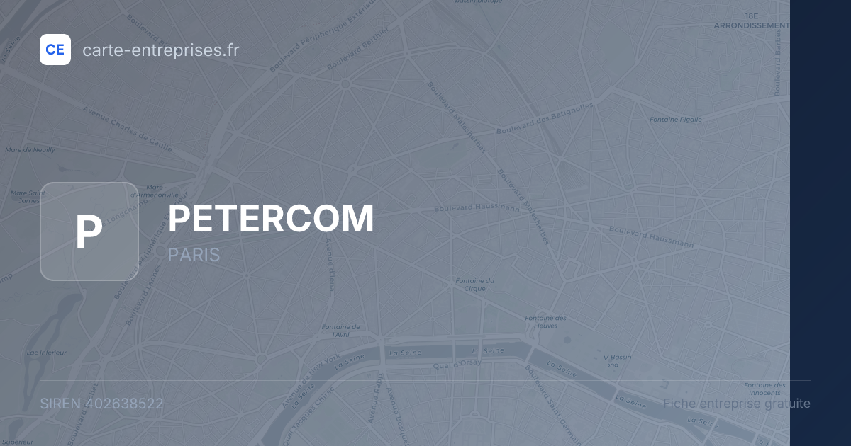 PETERCOM — 402638522 — fiche entreprise