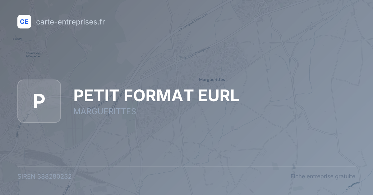 PETIT FORMAT EURL — 388280232 — fiche entreprise
