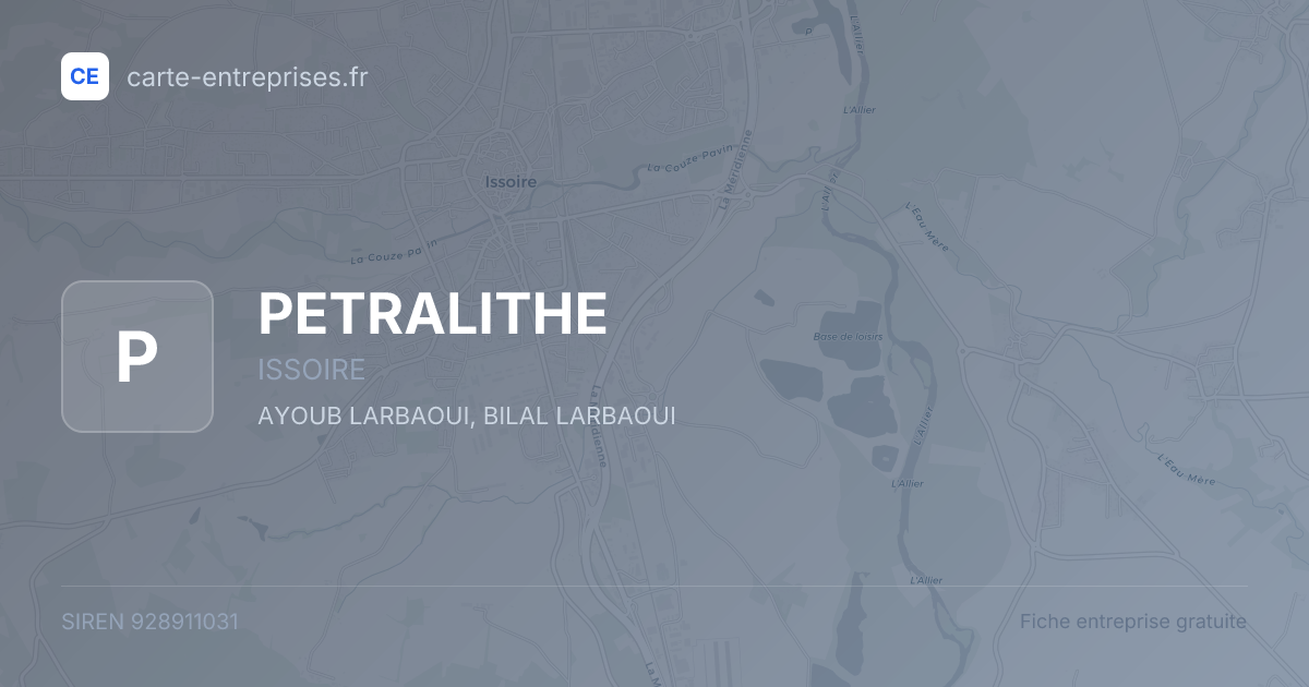 PETRALITHE — 928911031 — fiche entreprise