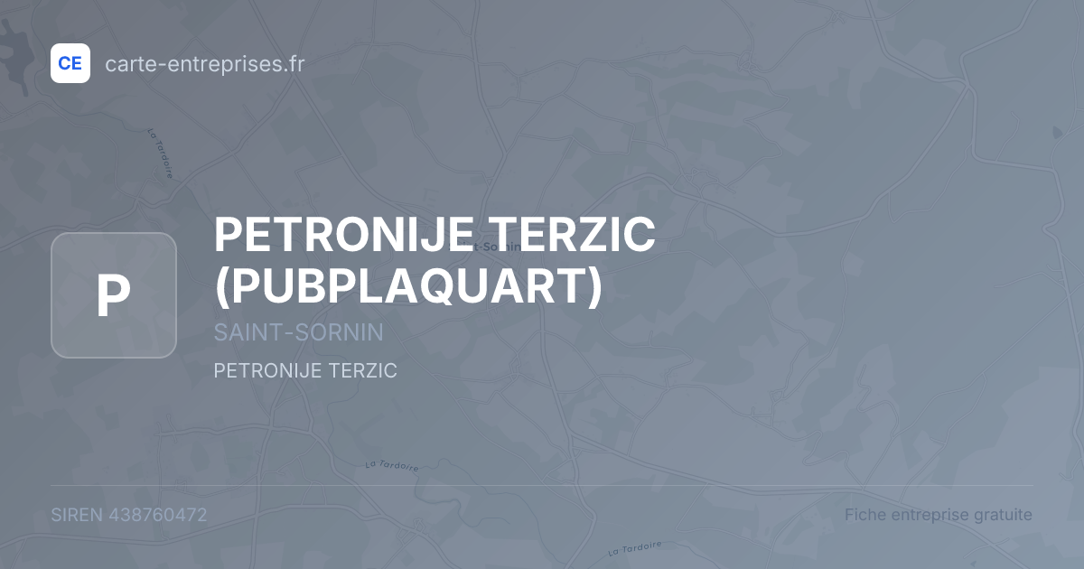 PETRONIJE TERZIC (PUBPLAQUART) — 438760472 — fiche entreprise