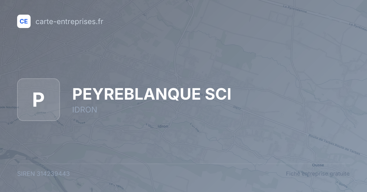 PEYREBLANQUE SCI — 314239443 — fiche entreprise