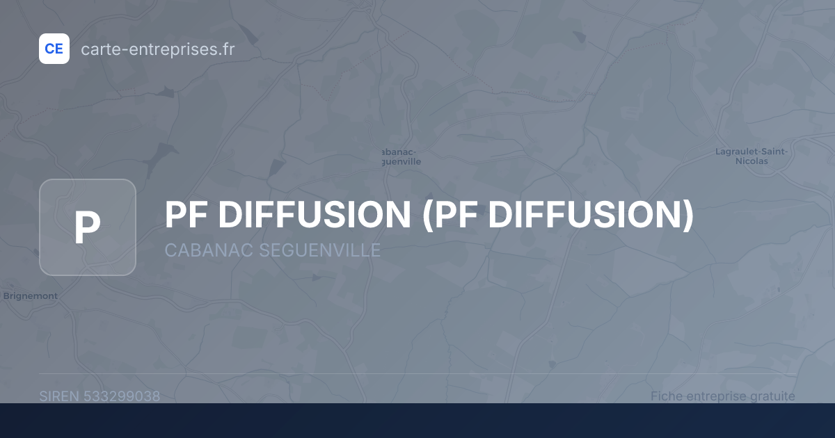 PF DIFFUSION — 533299038 — fiche entreprise