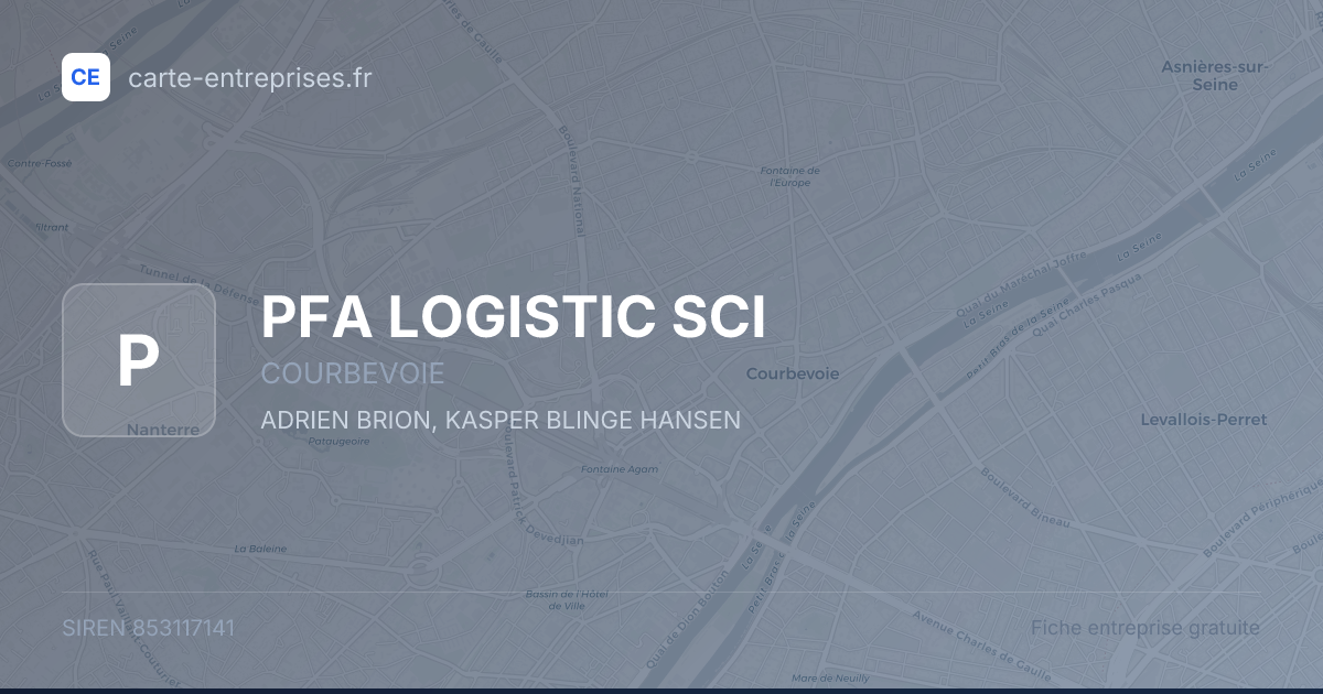 PFA LOGISTIC SCI — 853117141 — fiche entreprise