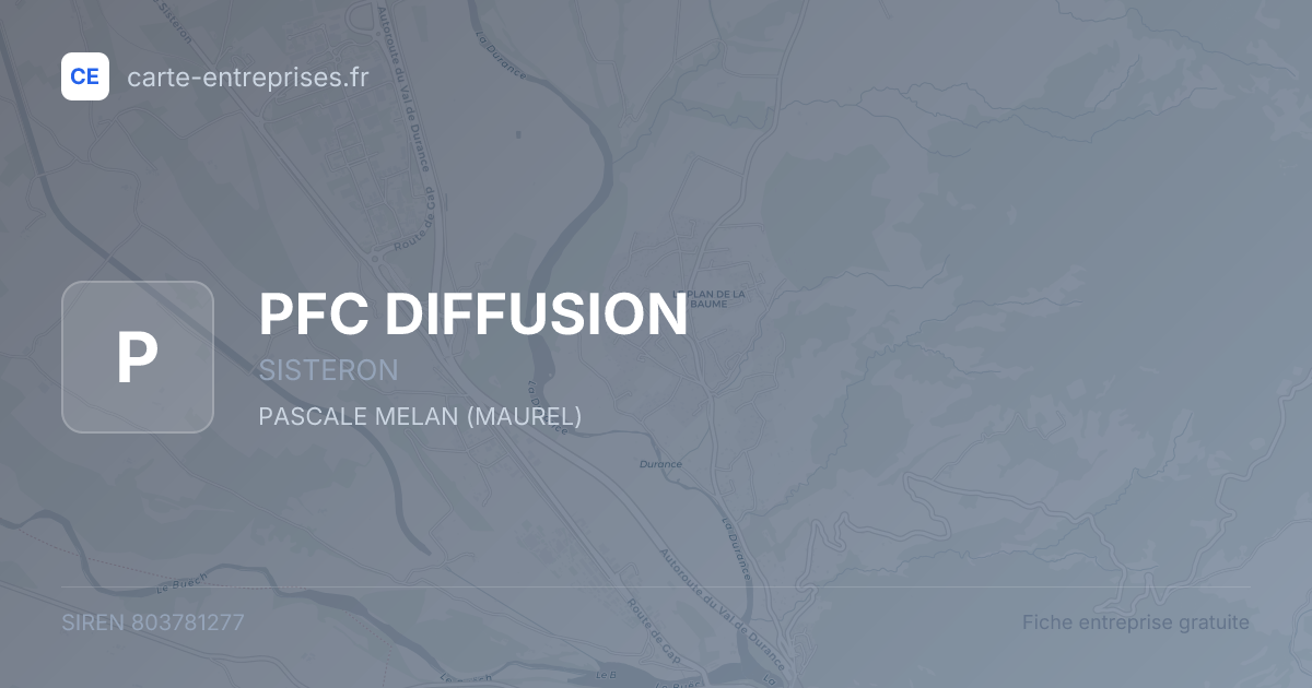 PFC DIFFUSION — 803781277 — fiche entreprise