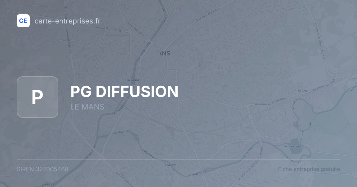 PG DIFFUSION — 327005468 — fiche entreprise
