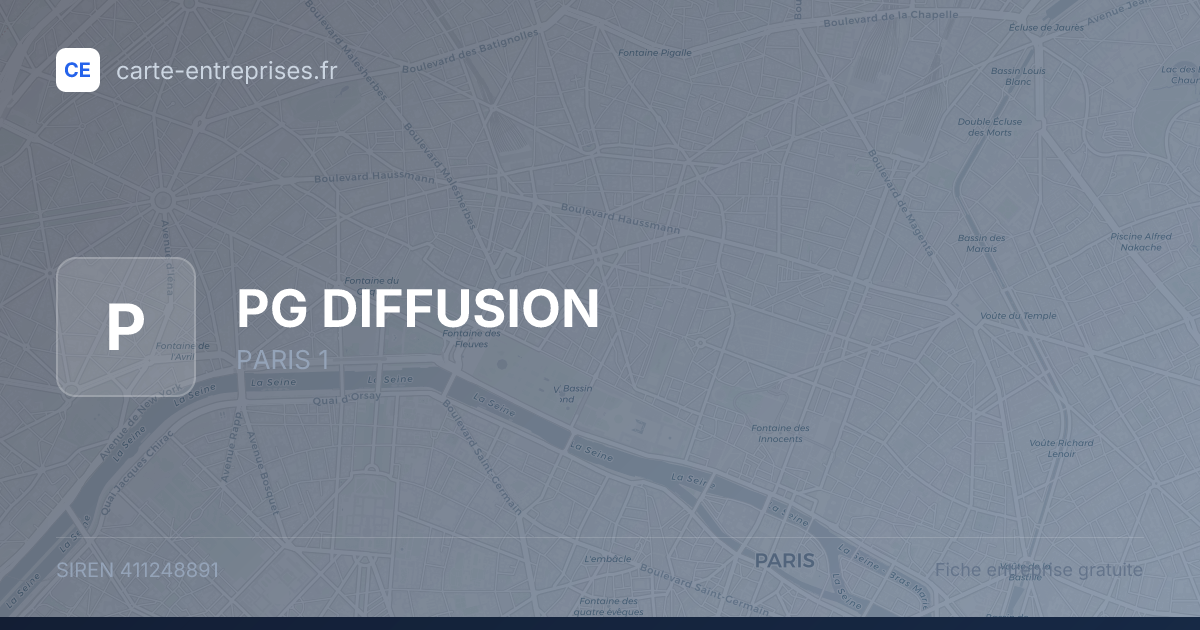 PG DIFFUSION — 411248891 — fiche entreprise