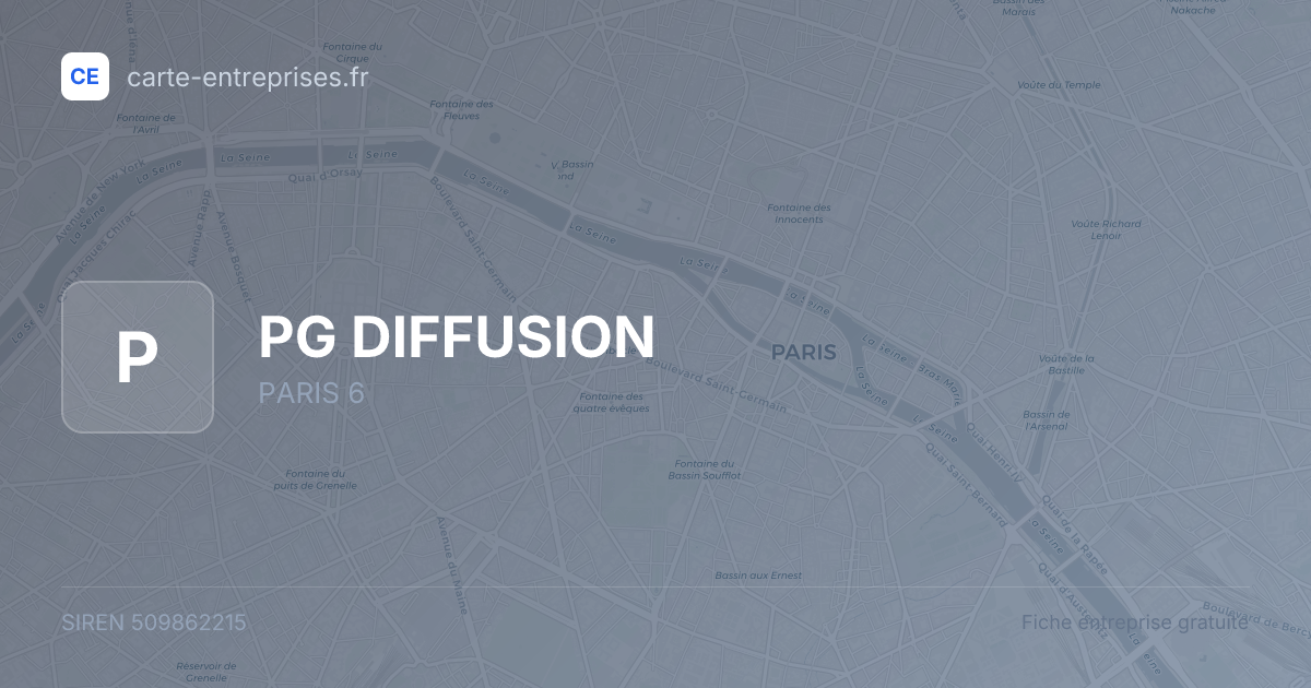 PG DIFFUSION — 509862215 — fiche entreprise