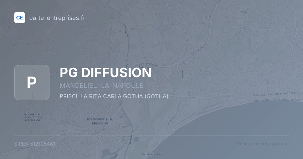 PG DIFFUSION — 512105461 — fiche entreprise