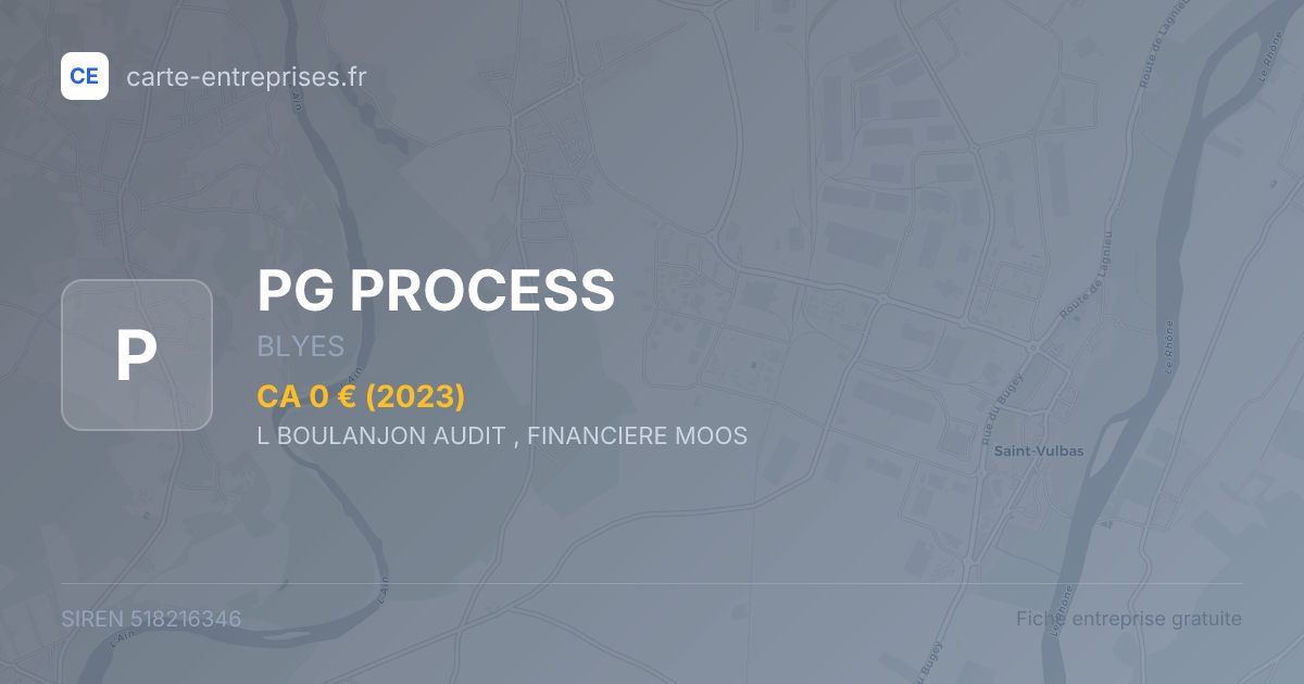 PG PROCESS — 518216346 — fiche entreprise