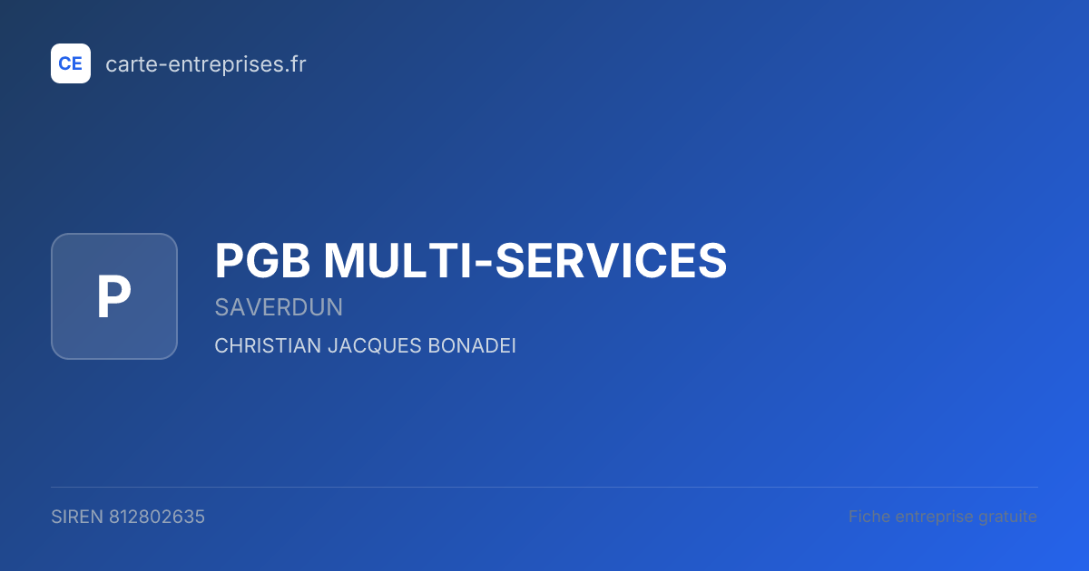 PGB MULTI-SERVICES — 812802635 — fiche entreprise