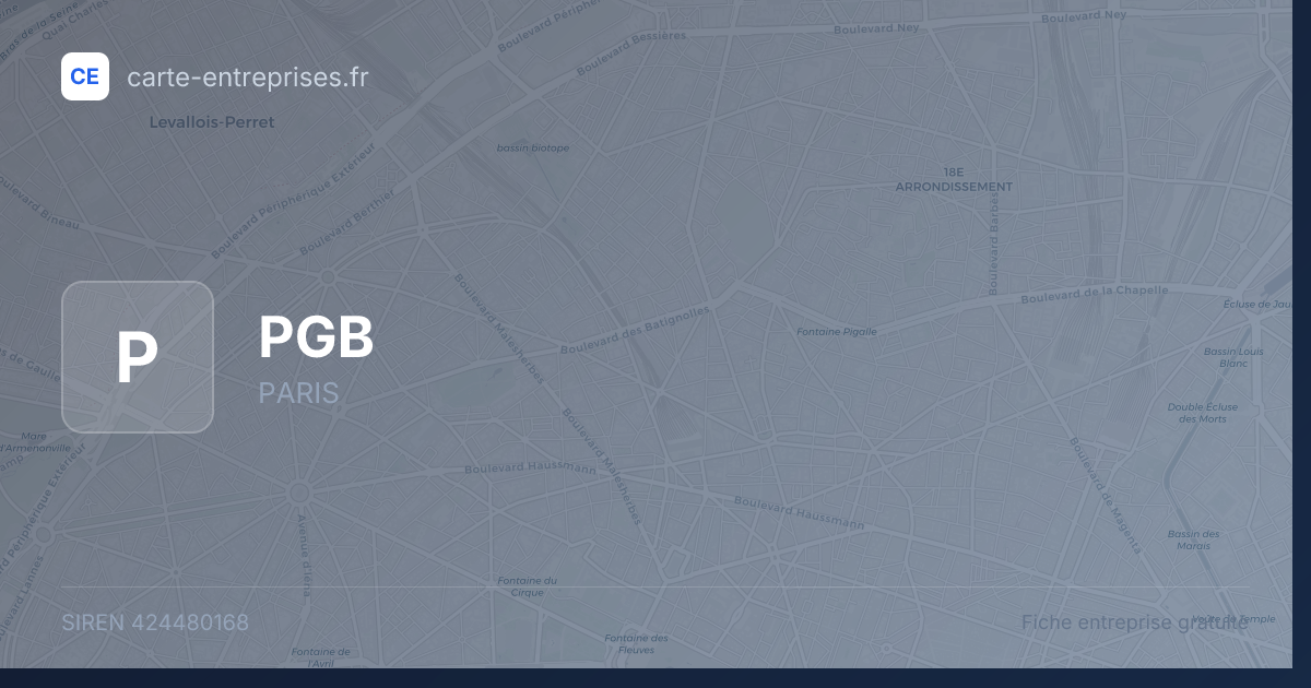 PGB — 424480168 — fiche entreprise