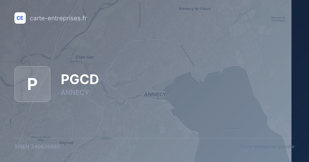 PGCD — 340928860 — fiche entreprise