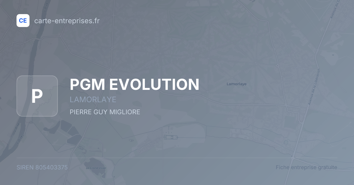 PGM EVOLUTION — 805403375 — fiche entreprise
