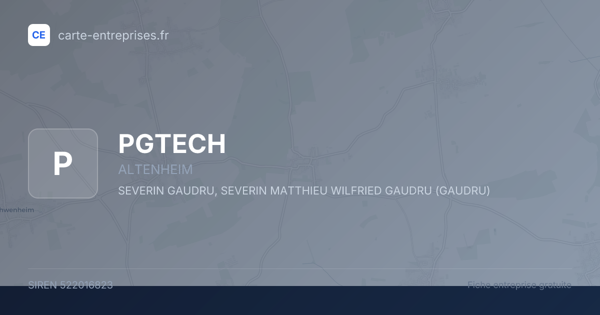 PGTECH — 522016823 — fiche entreprise