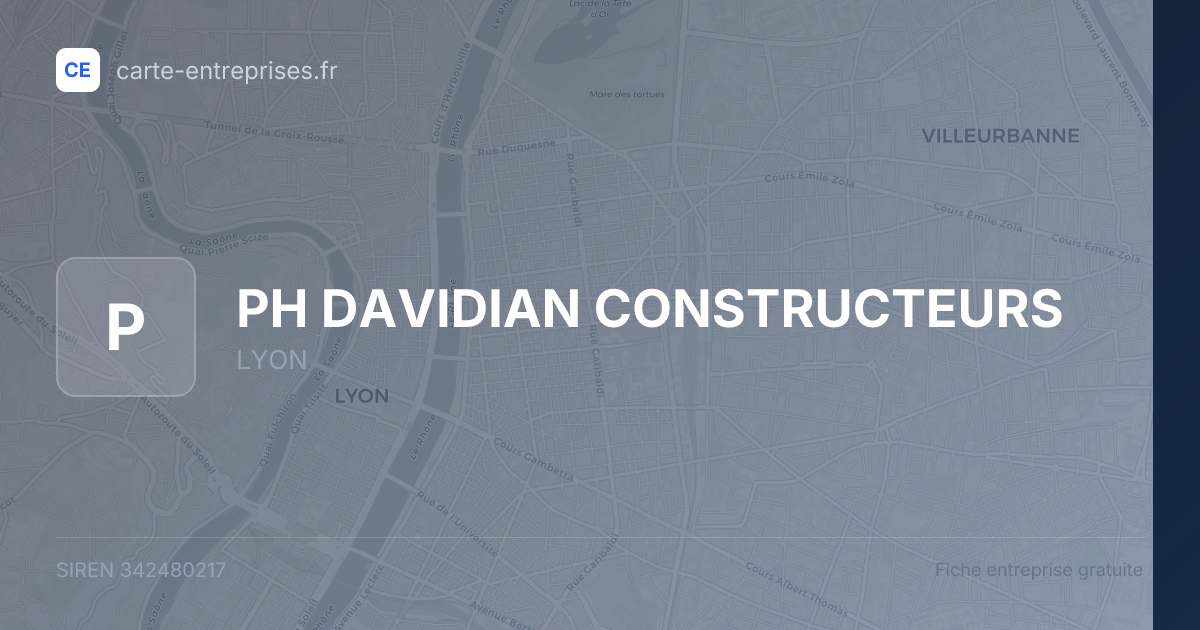 PH DAVIDIAN CONSTRUCTEURS — 342480217 — fiche entreprise