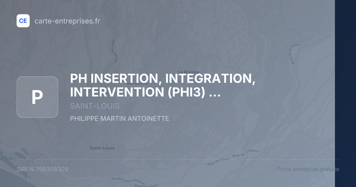 PH INSERTION, INTEGRATION, INTERVENTION (PHI3) (PHI3) — 799308309 — fiche entreprise